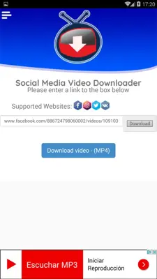 Social Media Video Downloader android App screenshot 3